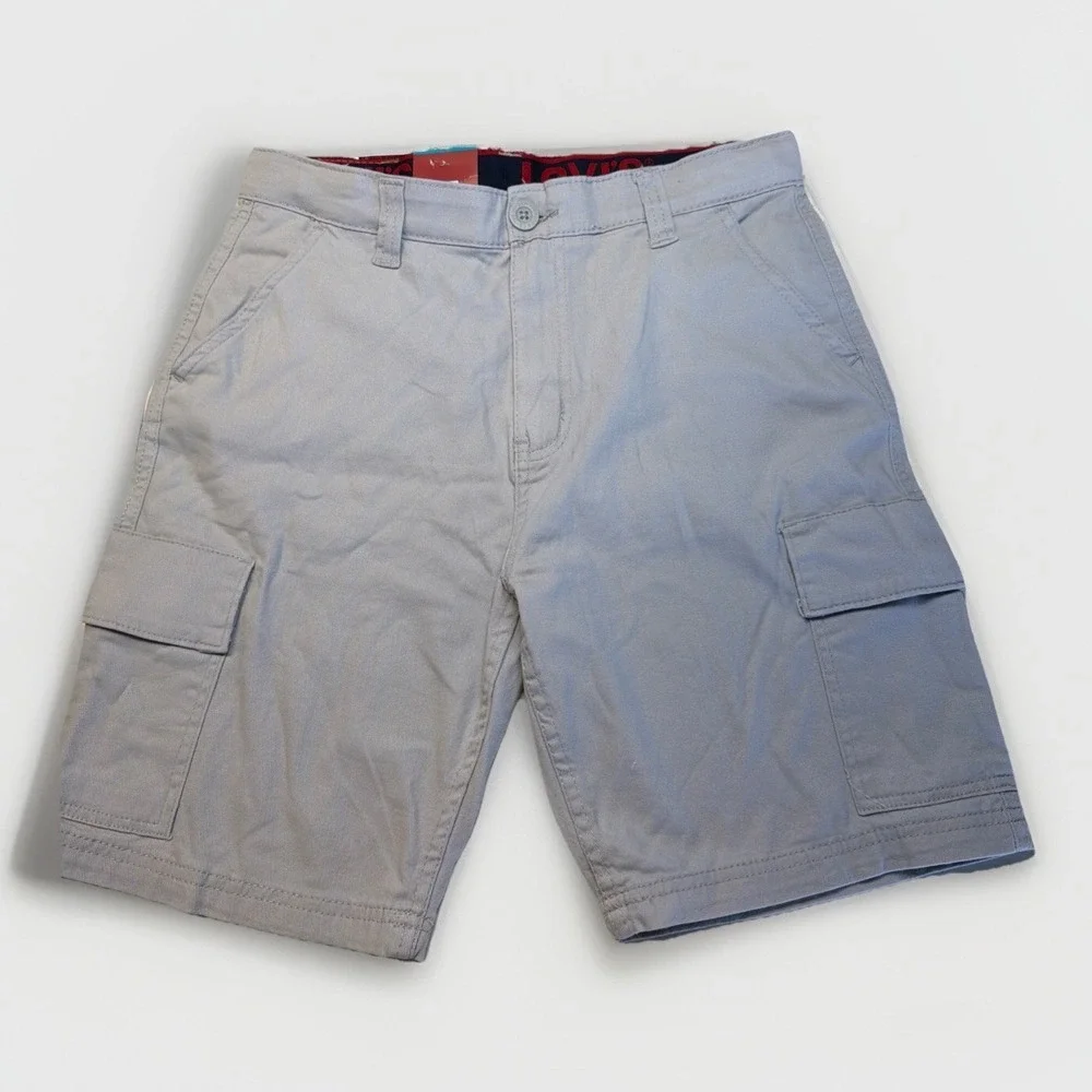 Boys Size 16 Levi's Youth Boys' Cargo Shorts Adjustable Waistband Pockets Gray